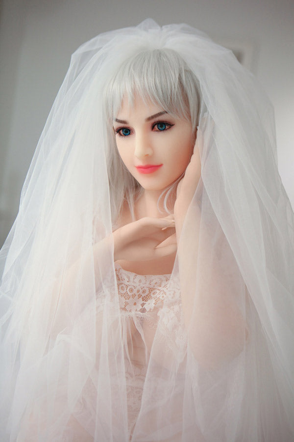 Aibei Puppe | 158 cm/5 ft2 vollbusige weibliche Sexpuppe mit silbernen Haaren - Elina 