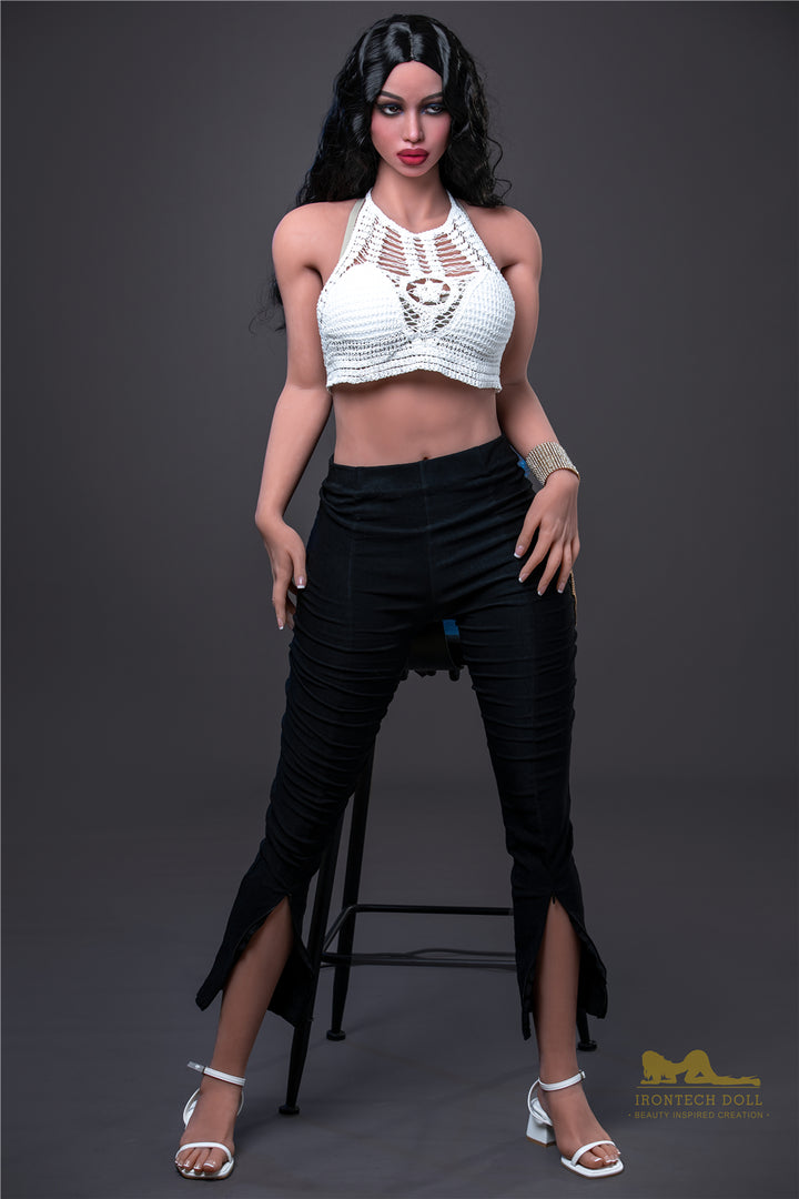 Irontech | 5ft7/171cm Beautiful With Black Long Curly Hair Sex Doll - Lora